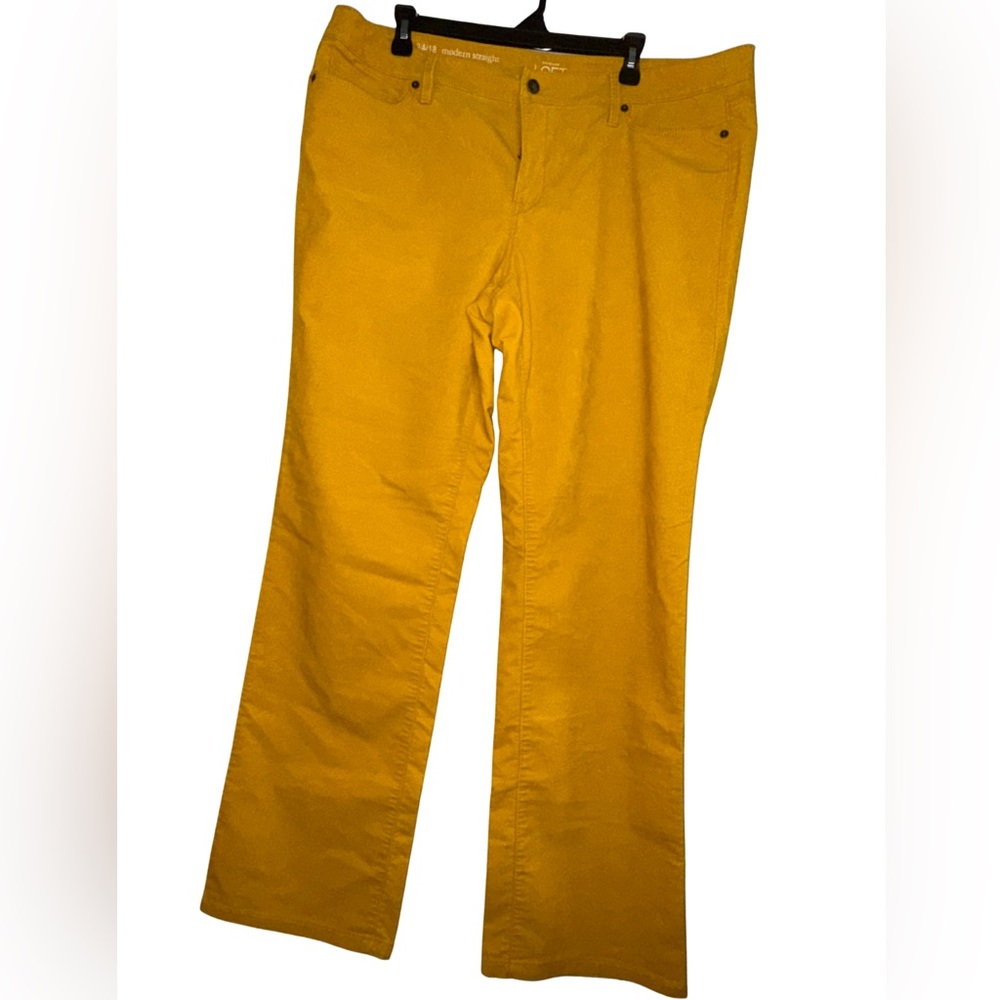 Loft Ann Taylor Corduroy Mustard Yellow Pants size 18